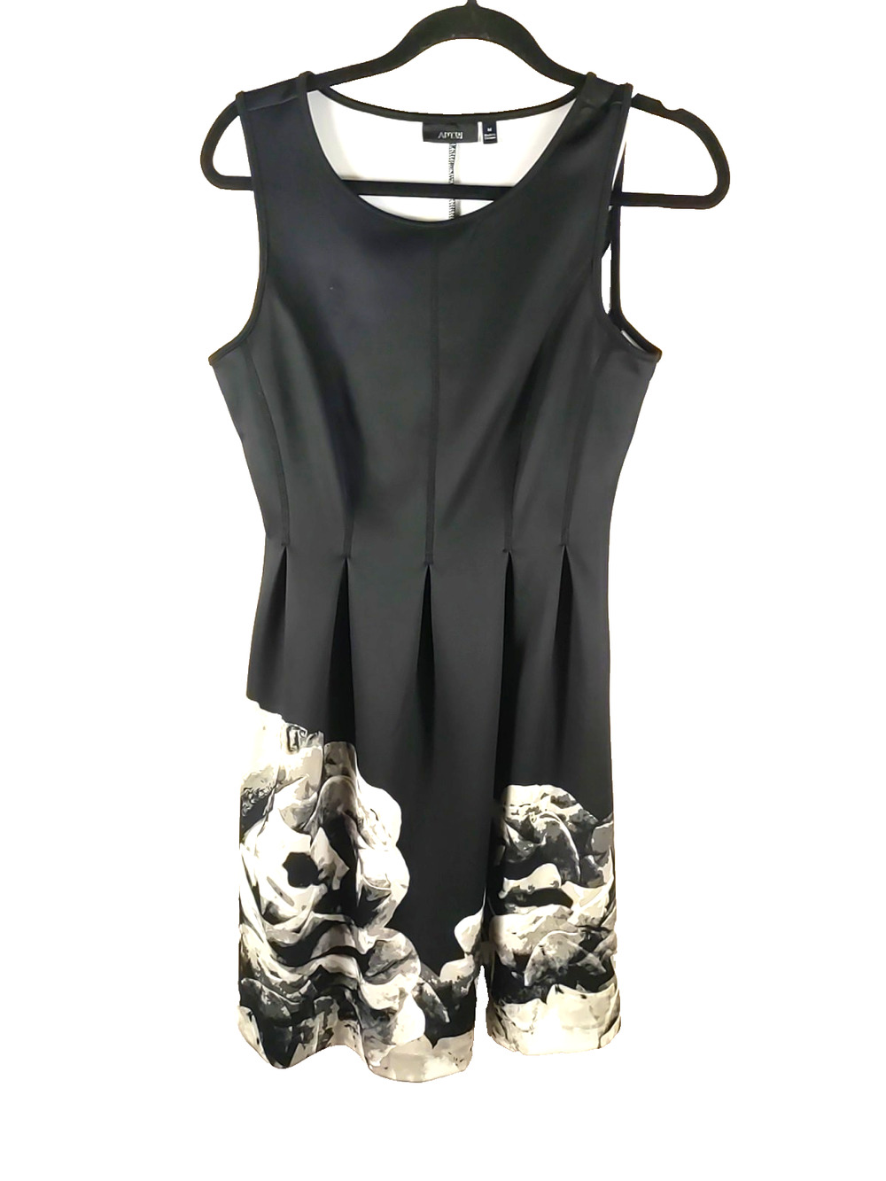 Apt 9 Women's Party Dress Sleeveless Size M Fit And Flare Black White Gray